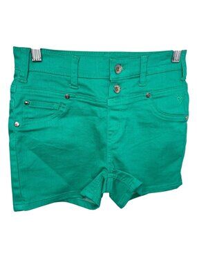 Justice Premium Green Stretch Denim Shorts Girls 14R